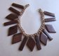 Mid Century Wood Charms Bracelet Vintage Jewelry