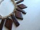 Mid Century Wood Charms Bracelet Vintage Jewelry