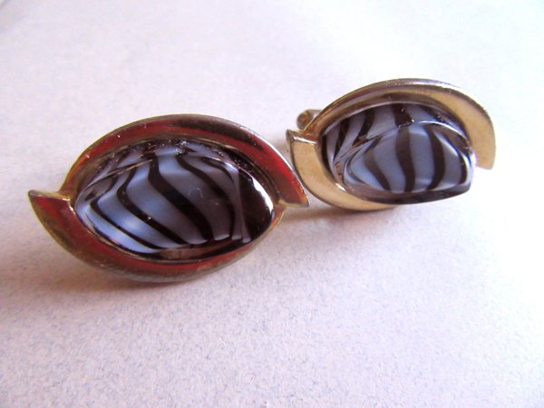 Mid Century Glass Anson Cufflinks Men's Jewelry