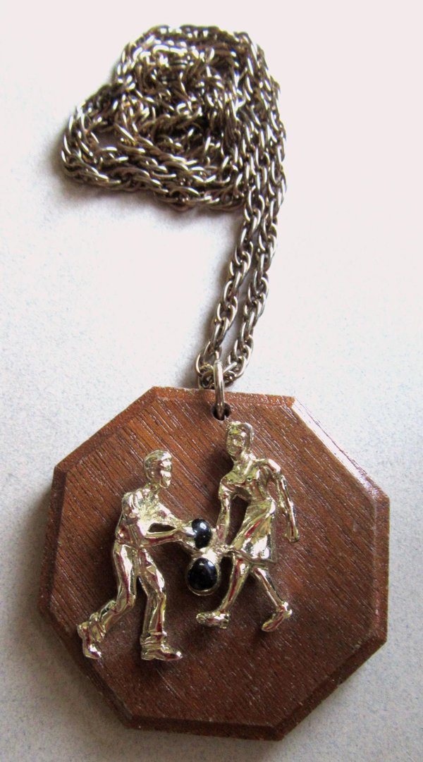 Mid Century Bowling Couple Necklace