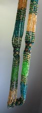 Vintage Glass Seed Bead Festoon Necklace Peacock Colors