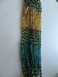 Vintage Glass Seed Bead Festoon Necklace Peacock Colors