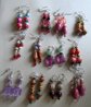 Twelve Pairs Beaded Lucite Pierced  Earrings Never Worn