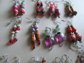 Twelve Pairs Beaded Lucite Pierced  Earrings Never Worn