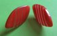 1980's Orange Striped Lucite Pierced Earrings