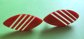 1980's Orange Striped Lucite Pierced Earrings