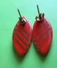 1980's Orange Striped Lucite Pierced Earrings