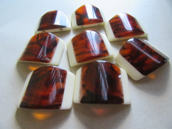 Vintage Cream and Tortoise Lucite Sections For Restring Fall Colors
