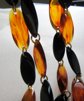 Vintage Bakelite and Lucite Slice Necklace Black and Iced Tea Earth Colors Fall