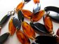 Vintage Bakelite and Lucite Slice Necklace Black and Iced Tea Earth Colors Fall