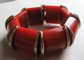 Vintage Chunky Bakelite Orange Paprika Stretch Bracelet