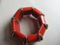 Vintage Chunky Bakelite Orange Paprika Stretch Bracelet