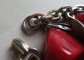 Vintage Chunky Red-Orange Bakelite Charm Bracelet