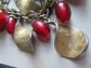 Vintage Chunky Red-Orange Bakelite Charm Bracelet