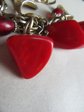 Vintage Chunky Red-Orange Bakelite Charm Bracelet