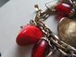 Vintage Chunky Red-Orange Bakelite Charm Bracelet