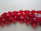 Vintage Red Glass Leaves Short Choker Necklace Wear Or Take Apart