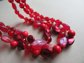 Vintage Red Glass Leaves Short Choker Necklace Wear Or Take Apart