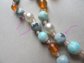 Vintage Apple Juice Bakelite Art Glass and Lucite Necklace