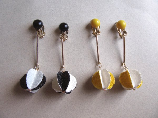Vintage 1960's Mod Flocked Pinwheel Clip Earrings Your Choice of Color