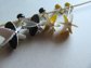Vintage 1960's Mod Flocked Pinwheel Clip Earrings Your Choice of Color