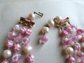 Outrageous Bakelite and Pink Glass Multi Strand Necklace WOW!